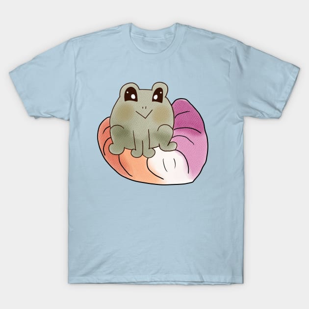 Lesbian Frog On A Lily Pad T-Shirt by nonbeenarydesigns